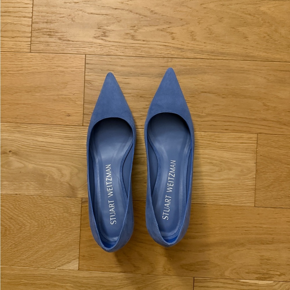 Stuart Weitzman Pointed Blue Flats